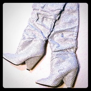 Rhinestone heeled boots